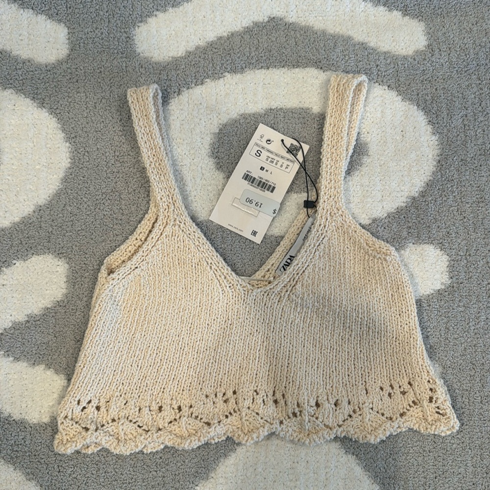 Zara cropped knit cami